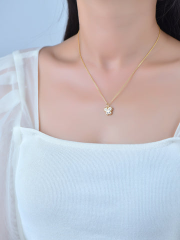 Gold Butterfly Charm With Micro Pave Stones,Delicate Butterfly Charm Necklace,CPG090