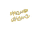 Mama Monogram Bracelet Charm,Mama Word Monogram Connector Charm,Mother’s Day Gift,Mama Pave CZ Monogram,,CNG034