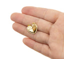 Best Friend Two Piece His And Hers Heart CZ Charm,Gold Two Piece Heart Charm,Gift For Girlfriend Or Boyfriend,Valentine's Day Gift,CPG784