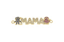 Baby Boy And Girl MAMA Charm For Bracelet,Gold Mama And Boy Girl Connector Charm,Mother’s Day Gift,Mama And Kids Pave CZ Charm,CNG044