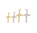 Gold And Silver CZ Cross Charms,Gold CZ Cross Charms,Cross Charm For Jewelry Making, Necklace,Earrings,CPG-CPS1322-1323