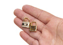 18k Gold or Silver CZ Lock, Heart Set CZ, Lock CZ charm, Lock pendant, Lock to your heart, Gold Lock, Silver Lock, CPG2364,CPS2364