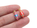 18k Gold Football, Pink Football or Blue and Pink Football Charm, Cute Sports Charm, Football for girls, football fans, CPG1540