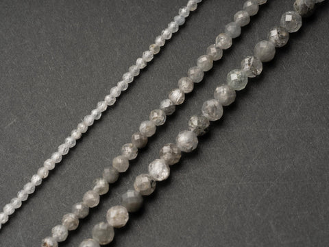 Natural Grey Zircon Beads, Pepper Zircon Beads, 2mm, 3mm and 4mm, FR142, FR144, FR145