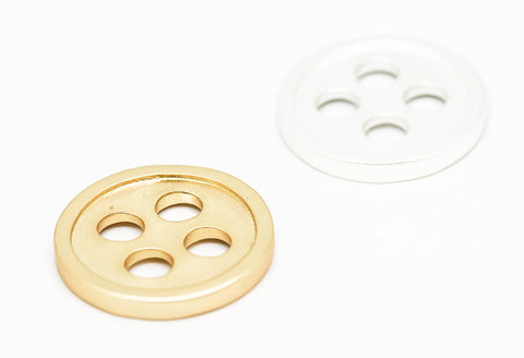 One Piece of Large Matte Gold or Silver Button Component, WHOLESALE