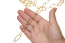 Twisted Rope Oval Chain,Gold Elongated Oval Paperclip Chain,Large Link Paperclip Chain For Jewelry Making,Chain For Necklace,Bracelet,CHG065
