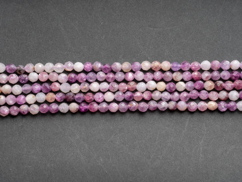 3mm Natural Purple Mica Seed Bead Faceted Real Genuine Gemstone Jewelry Making For Bracelet Necklace Full Strand Bulk Wholesale, FR125
