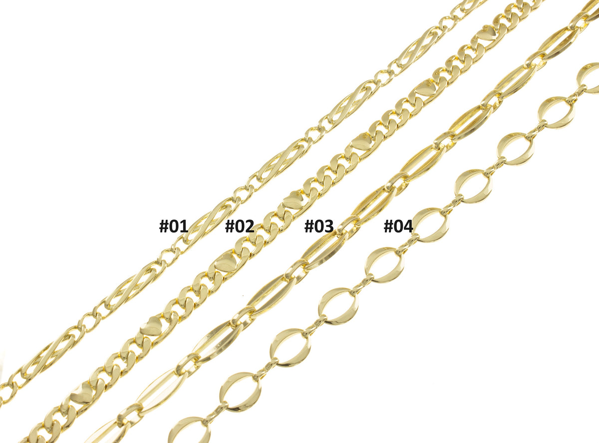 Figaro Chain With Heart,High Fashion Chains For Minimalist Jewelry,Chain For DIY Handmade Jewelry , CHG010,CHG011,CHG012,CHG013