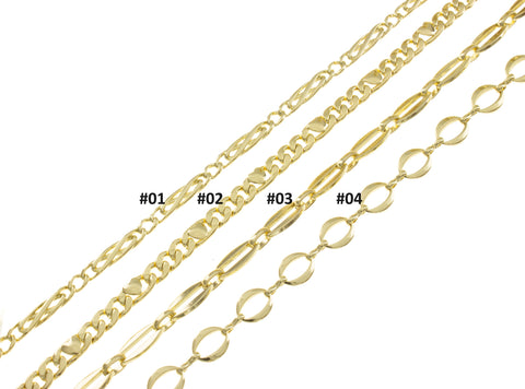 Figaro Chain With Heart,High Fashion Chains For Minimalist Jewelry,Chain For DIY Handmade Jewelry , CHG010,CHG011,CHG012,CHG013