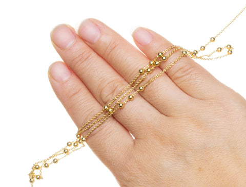 Gold Bead Ball Chain,3MM Satellite Bead Ball Chain For Jewelry Making,Alternating Beaded Chain,Chain For Necklace And Bracelet,CHG070