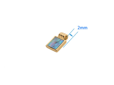 Abalone Gold Square Charm,Square Charm With Abalone,Dainty Geometric Charm, 1 pc,5 pcs Or 10pcs, WHOLESALE,CPG301