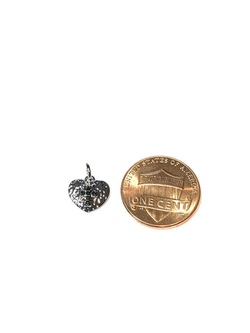 Texturized heart set with black cz cross charm,CP224