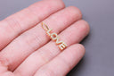 Gold Or Silver CZ Word Script Pendant, LOVE Pendant, Wording charm, Positive Wording, Inspiration Charm, 16x5mm,CP170