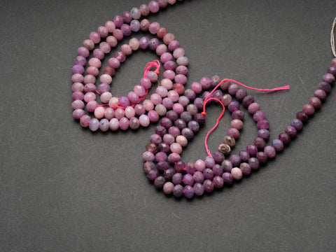 AA Natural Ruby Faceted Rondelle Beads or Spacers, Light Ruby or Dark Ruby, Medium Size 4mm x 6mm, 15.5" strand MR120, MR121
