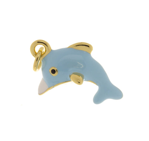 Dolphin Gold Charm ,Jumping Dolphin Charm,Sealife Nautical Colorful Dolphin Charm For Necklace,Dolphin Charm For Bracelet Or Earrings,CPG581