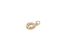 Pearl Gold Or Silver 'O' Charm, Pave CZ  Pearl Cross Pendant,Dainty Pearl Jewelry, Cross For Charm Bracelet,CPG1172, CPS1172