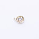 Gold Tiny Round Cz Drop, 5.5mm, round cz drop, Flower cz drop,CPG411