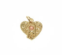 18k Gold Plated Hamsa Charm With Blue or Pink stone, Hamsa Amulet Charm For Necklace And Bracelet, Hamsa Protection Pendant, CPG1365BP