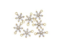 Flower CZ Connector Charm, Dainty Flower Connector Bracelet Charm, Gold Flower CZ Connector ,CNG061