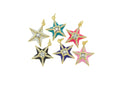 Gold Enamel Pave CZ Star Charm,CZ Gold Star charm,Star Charm For Jewelry Making,Gold Star Charm For Necklace,CPG725