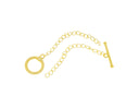 Ribbed Circle Toggle Gold Clasp With Extender Chain,Two Piece Gold Round Toggle Clasp,Toggle Clasp For Jewelry Making,CLG324