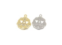 Gold Or Silver CZ Hamsa Charm,Talisman Amulet Hamsa Charm,Hamsa Coin Pendant,Amulet Hamsa Gold Charm,CPG747