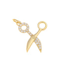 18k Gold Plated Scissor Pendant Charm, CZ Dainty scissor charms, Charms for hair stylist or hairdresser, Pendant Bracelet Necklace, CPG1586