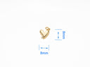 Gold Puffy Heart Charm, set with cz, Puffy Elongated Heart with cz embellishment, 8mm, Puffy Heart Cz Pendant, Cz heart charm, CPG1018