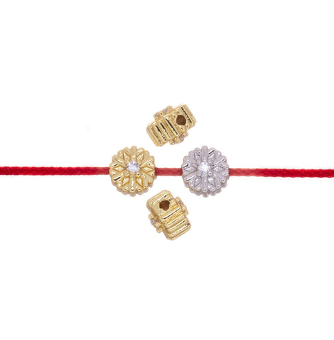 Gold Or Silver CZ Spacer Bead,Tiny Spacer Bead Charm For Bracelet And Necklace,Spacer Bead For 1mm Cord Or Elastic, SPG-SPS138