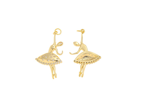 18k Gold Ballerina Figurine charm, ballerina, Pointe Shoes, Gifts for her, Gifts for dancers, Ballet core, Dancer core, CPG2200