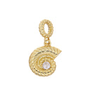 Ammonite Charm With CZ,Ammonite Sealife Charm,CZ Ammonite Shell Charm For Necklace Or Earrings Making,Dainty Nautical Charm,CPG2481