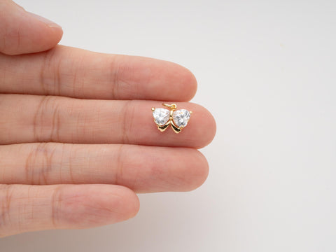 CZ Bow Charm, Timeless Bow Charm, Gold Bow, Charms for girls, CPG2043