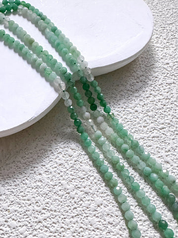 Natural Ombre Emerald 3mm Round, New Arrivals, Ombre Shade, Emerald beads, 3mm faceted round, 100% genuine emerald, Full Strand, WHOLESALE