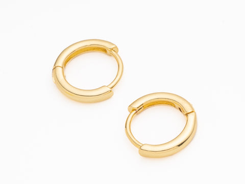 Gold Minimalist huggie hoops, 12mm Small huggie hoops, Earring Hoops, 12mm Huggies, Minimalist Earrings, Hypoallergenic, ERG310