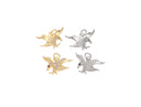 Gold And Silver Eagle Charm,Small CZ Pave Eagle Charm,Eagle Charm For Jewelry Making,CZ Eagle Charm,CPG-CPS1487