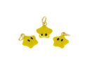 Yellow Star Face Charm,Starman Gold Star charm,Star Charm For Jewelry Making,Happy Face Star Charm,CPG1078