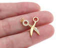 18k Gold Plated Scissor Pendant Charm, CZ Dainty scissor charms, Charms for hair stylist or hairdresser, Pendant Bracelet Necklace, CPG1586