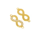 Water Proof, Tarnish Proof Gold CZ Infinity Connector Charm, Infinity sign for Necklace or Bracelet, Forever Symbol, CZ Connector, SSCNG01