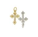 Cross Charm In Gold Or Silver,Pave CZ Cross Pendant,Religious Jewelry,Sparkly CZ Cross Pendant, CPG067,CPS067