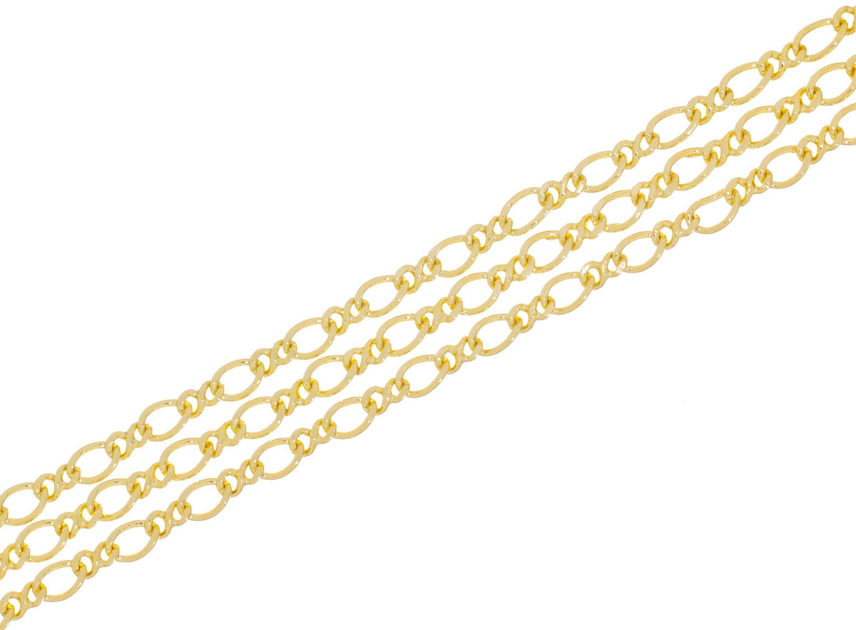 Gold 4mm Curb Cuban Chain,Dainty Oval Curb Chain For Jewelry Making,Oval Cuban Curb Chain For Necklace And Bracelet,CHG0076
