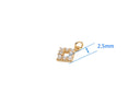 Pearl Gold Or Silver Square Charm, Pave CZ  Square Pendant,Dainty Pearl Jewelry, Sqaure For Charm Bracelet or Necklace ,CPG1174, CPS1174