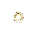 18k Gold Delicate Flower Spacer, White and Red Bead Spacer Bead, Thick Band Spacer For Jewelry, SPG105
