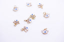 White Enamel Evil eye Enamel Cute Charm, CPG195W