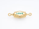 Gold Multi Side Drum Connector, Pave cz Amulet Connector, Amulet Love Connector, Ideal for Pendant Layering, Multi Surface, 23x10mm, CNG025