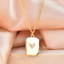 14K Gold plated cz Heart Tag, 15x11mm, cz heart, CPG200
