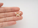 CZ Gold Butterfly Charm, Dainty Gold Butterfly for Earring for Necklace Making, CPG2046