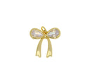 Ribbon Bow Tie Charm,Minimalist Ribbon Bow Tie CZ Charm,Timeless Bow Tie Charm For Jewelry,CPG2052-CPG2053