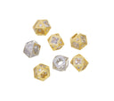 Large Hole Gold Or Silver Polygon Spacer Bead,10mm Gold Pave CZ Spacer Slider Bead,Multi sided Spacer Bead For Jewelry Making,SPG-SPS135
