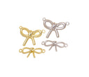 Gold Or Silver Ribbon Bow Tie Connector Charm,Gold Bow Tie Connector Charm,Bow Tie Ribbon  For Jewelry Making,CNG122-CNS122-CNG125-CNS125