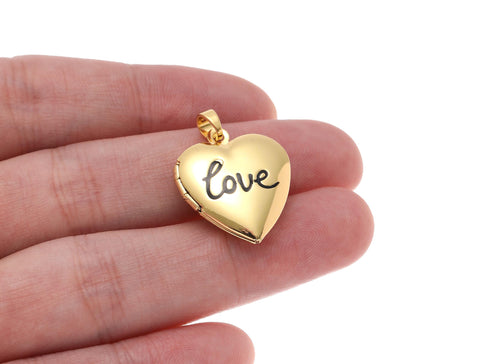 18k Gold Love Locket Heart Charm Valentine's Day Gift, A Meaningful Gift For Someone Special, Heart Charm For a Friend, Gift, CPG2159